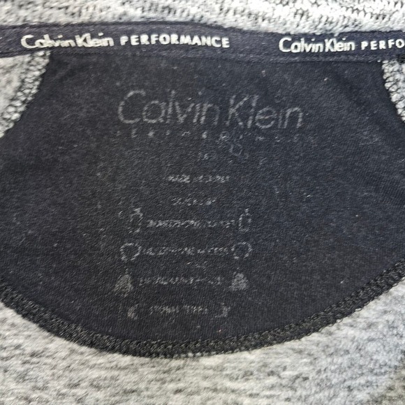 Calvin Klien Long Line Heathered Gray Hooded Zip Up Jacket Lg PTP 23 Length 32 - Picture 10 of 11